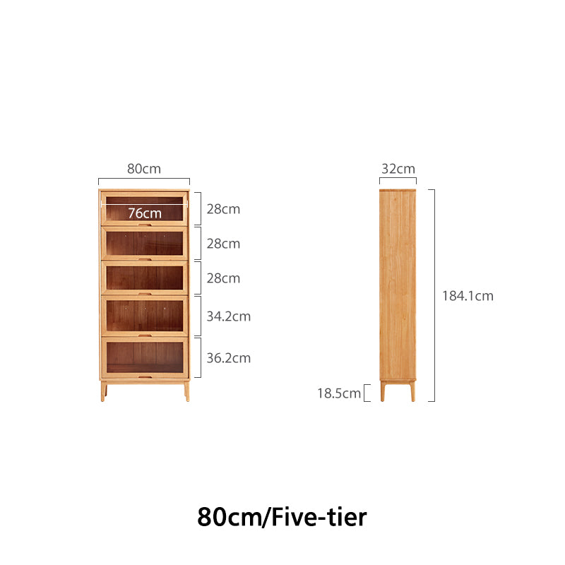 Angela 0.6m/0.8m Rubberwood Flip-door Bookcase Bookshelf/Storage Rack Multiple Color