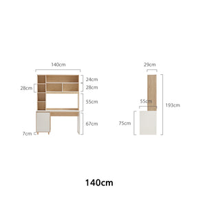 Amanda 1.2m/1.4m Single Office Desk/Computer Table Set With Cabinet/Bookcase/Chair
