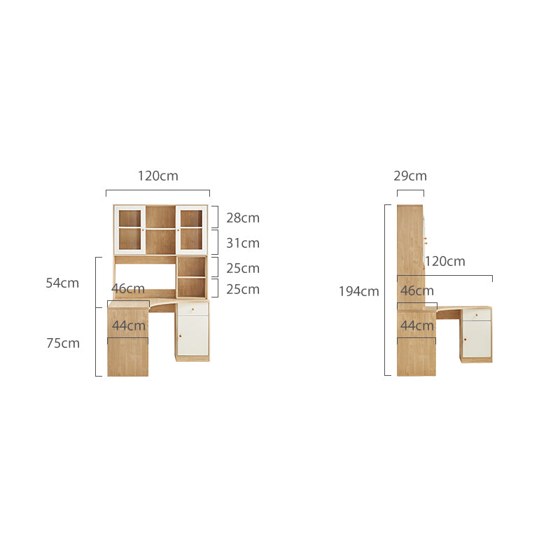 Amanda 1.2m Single Corner Office Desk/Computer Table Set Cabinet With Bookcase/Chair
