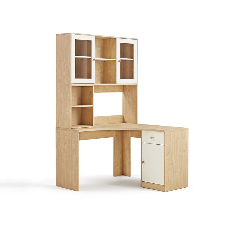 Amanda 1.2m Single Corner Office Desk/Computer Table Set Cabinet With Bookcase/Chair