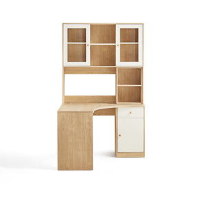 Amanda 1.2m Single Corner Office Desk/Computer Table Set Cabinet With Bookcase/Chair