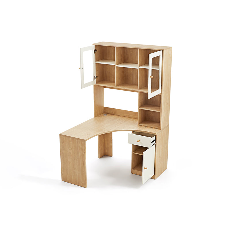 Amanda 1.2m Single Corner Office Desk/Computer Table Set Cabinet With Bookcase/Chair