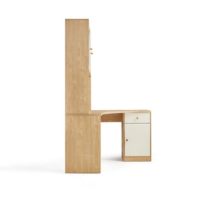 Amanda 1.2m Single Corner Office Desk/Computer Table Set Cabinet With Bookcase/Chair