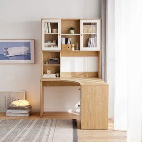 Amanda 1.2m Single Corner Office Desk/Computer Table Set Cabinet With Bookcase/Chair