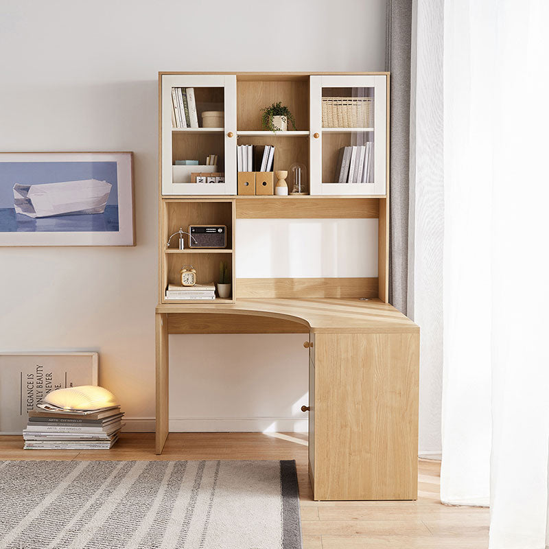 Amanda 1.2m Single Corner Office Desk/Computer Table Set Cabinet With Bookcase/Chair