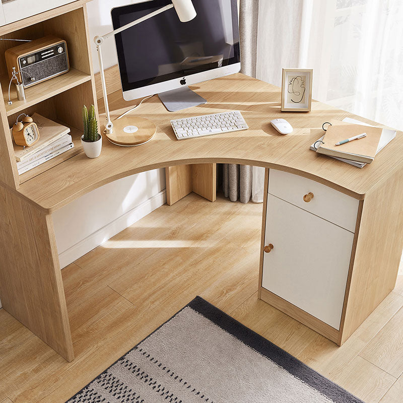 Amanda 1.2m Single Corner Office Desk/Computer Table Set Cabinet With Bookcase/Chair