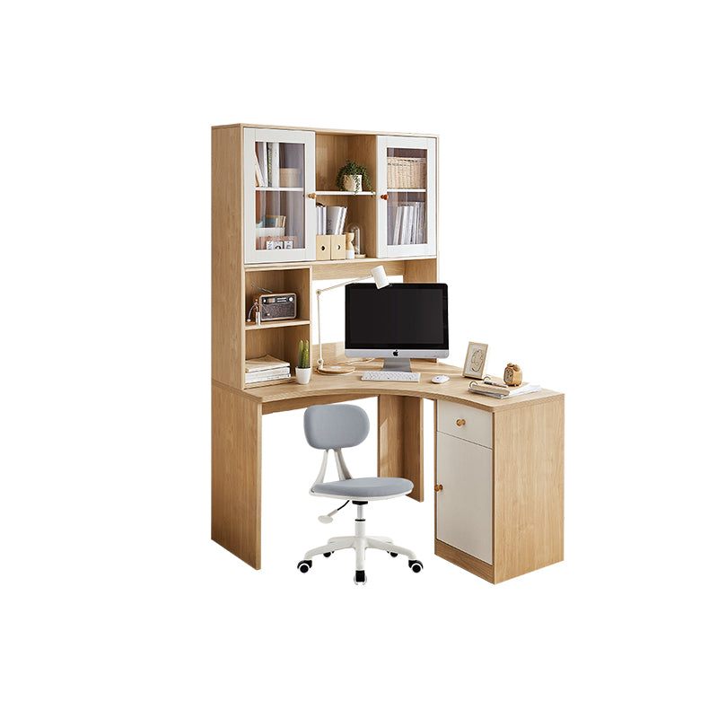 Amanda 1.2m Single Corner Office Desk/Computer Table Set Cabinet With Bookcase/Chair