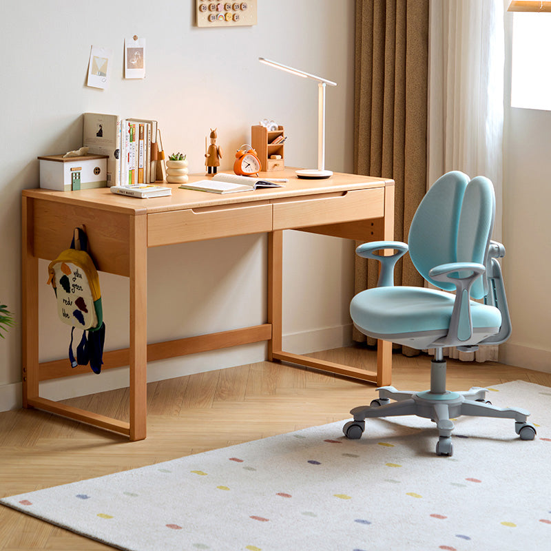 Eliana 90cm/120cm Solid Wood Height Adjustable Single Study/Office Desk/Table Set With Drawer/Bookcase/Chair For Study Room