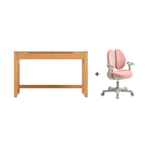 Eliana 90cm/120cm Solid Wood Height Adjustable Single Study/Office Desk/Table Set With Drawer/Bookcase/Chair For Study Room