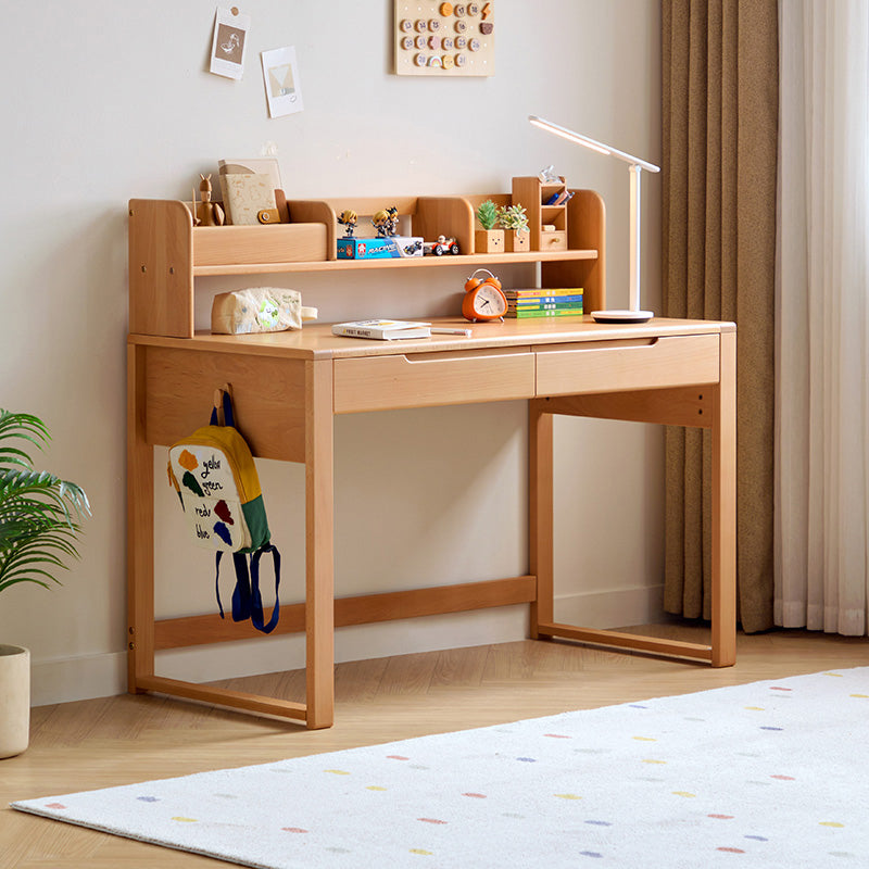 Eliana 90cm/120cm Solid Wood Height Adjustable Single Study/Office Desk/Table Set With Drawer/Bookcase/Chair For Study Room