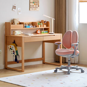 Eliana 90cm/120cm Solid Wood Height Adjustable Single Study/Office Desk/Table Set With Drawer/Bookcase/Chair For Study Room