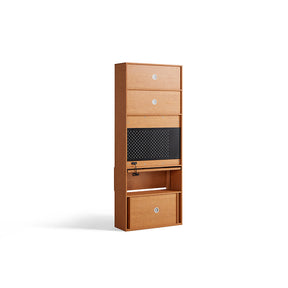Fabian Bookcase Set With Chair/Carbon Crystalline Panel/Single Desk Multiple Color