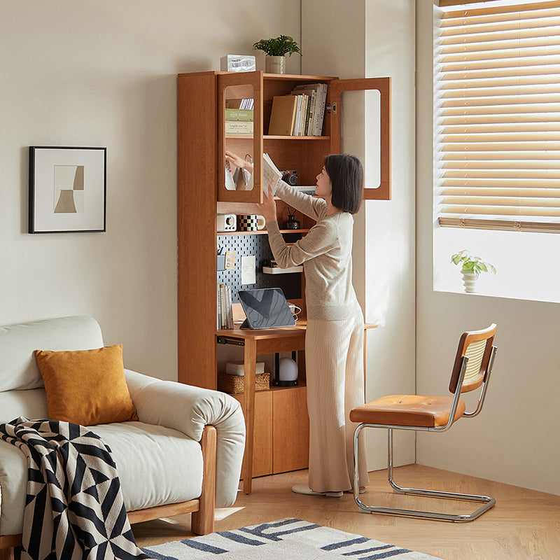 Fabian Bookcase Set With Chair/Carbon Crystalline Panel/Single Desk Multiple Color