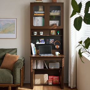 Fabian Bookcase Set With Chair/Carbon Crystalline Panel/Single Desk Multiple Color