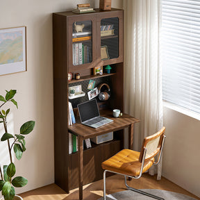 Fabian Bookcase Set With Chair/Carbon Crystalline Panel/Single Desk Multiple Color