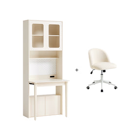 Fabian Bookcase Set With Chair/Carbon Crystalline Panel/Single Desk Multiple Color
