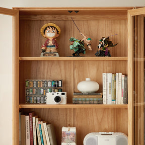 Freya 80cm FAS-Graded Solid American Oak Wood Bookcase Display Shelf & Storage