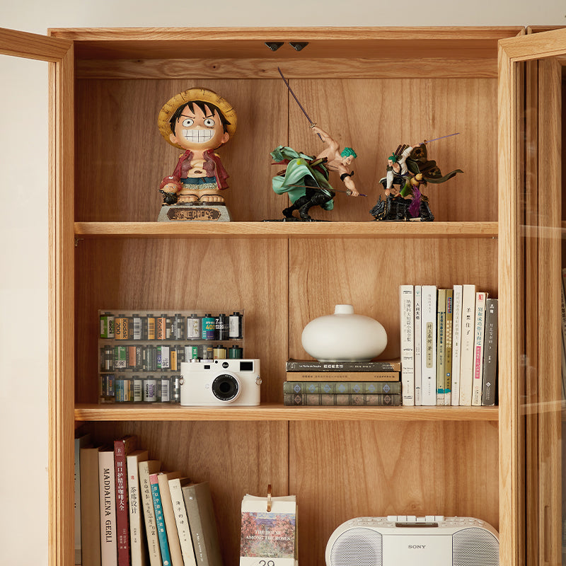 Freya 80cm FAS-Graded Solid American Oak Wood Bookcase Display Shelf & Storage