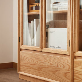 Freya 80cm FAS-Graded Solid American Oak Wood Bookcase Display Shelf & Storage