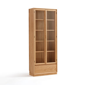 Freya 80cm FAS-Graded Solid American Oak Wood Bookcase Display Shelf & Storage