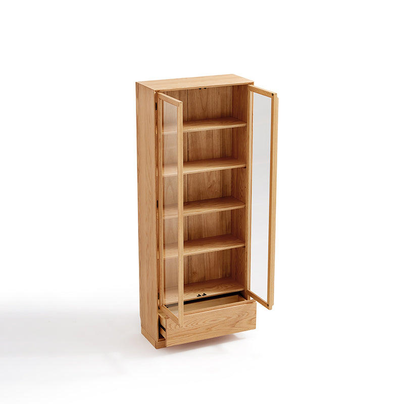 Freya 80cm FAS-Graded Solid American Oak Wood Bookcase Display Shelf & Storage