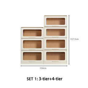 Gareth 75cm Flip-door Modular Bookcase Bookshelf/Storage Rack White