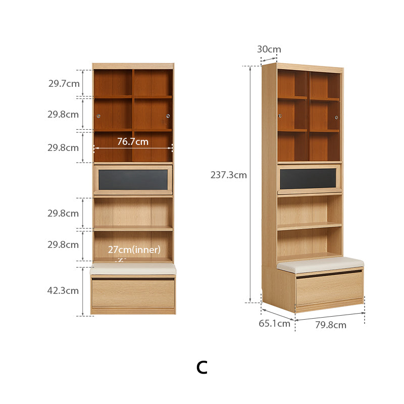 Ronald 60cm/80cm Bookcase Modular Display Shelf & Storage Multiple Color