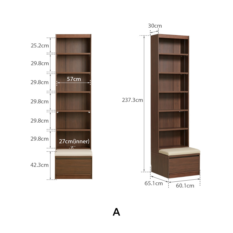 Ronald 60cm/80cm Bookcase Modular Display Shelf & Storage Multiple Color