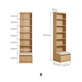 Ronald 60cm/80cm Bookcase Modular Display Shelf & Storage Multiple Color