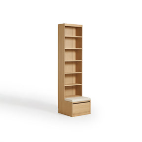 Watson 60cm/80cm Bookcase Modular Display Shelf & Storage With Cabinet Natural Wood Color
