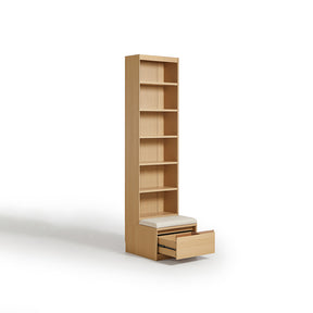 Watson 60cm/80cm Bookcase Modular Display Shelf & Storage With Cabinet Natural Wood Color