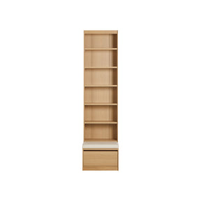 Watson 60cm/80cm Bookcase Modular Display Shelf & Storage With Cabinet Natural Wood Color