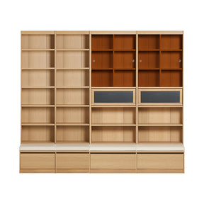 Watson 60cm/80cm Bookcase Modular Display Shelf & Storage With Cabinet Natural Wood Color