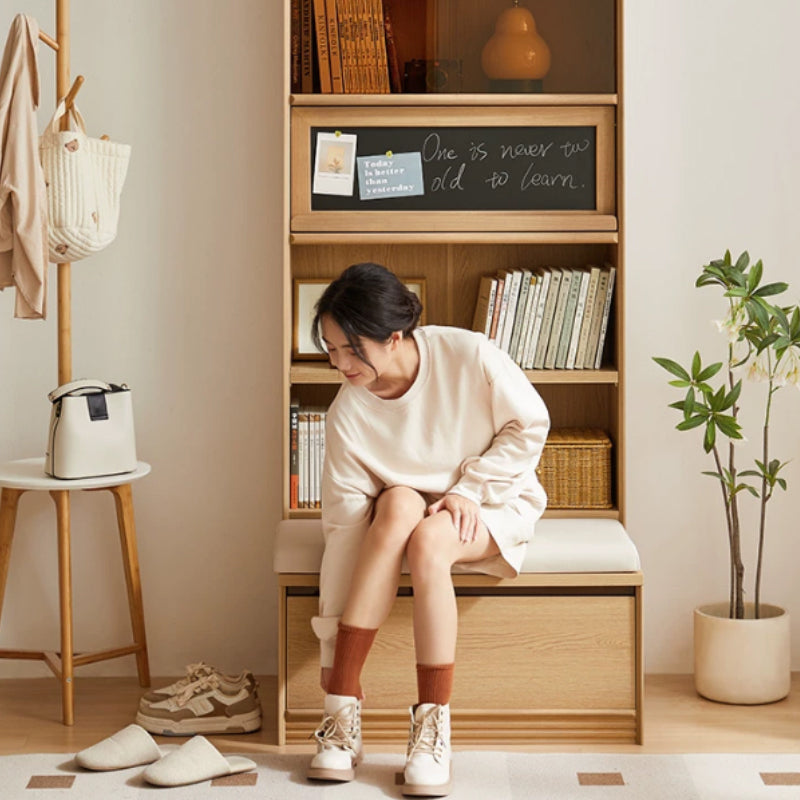 Watson 60cm/80cm Bookcase Modular Display Shelf & Storage With Cabinet Natural Wood Color