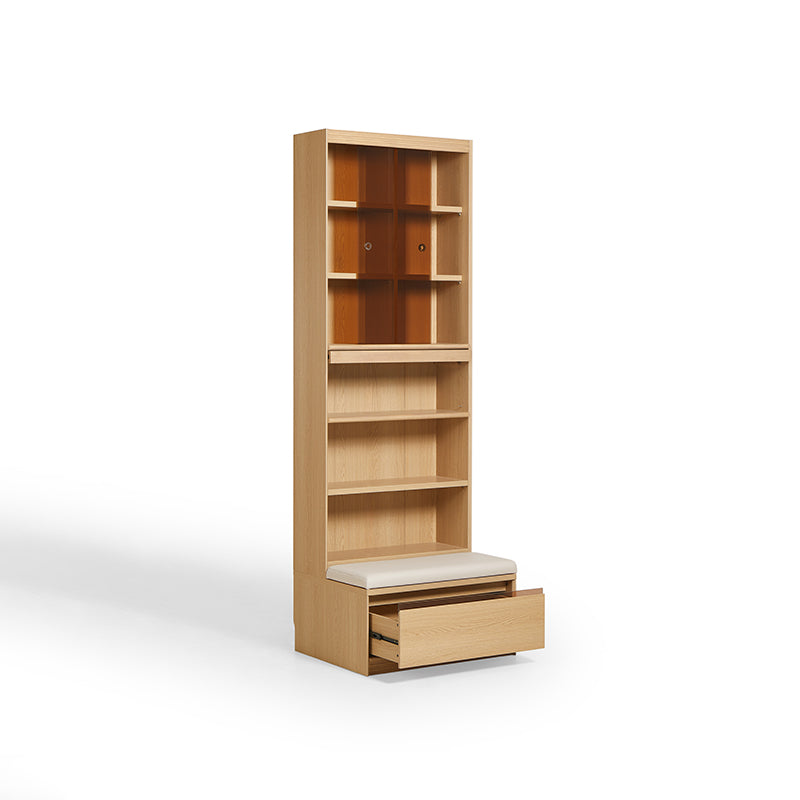 Watson 60cm/80cm Bookcase Modular Display Shelf & Storage With Cabinet Natural Wood Color