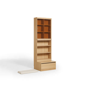 Watson 60cm/80cm Bookcase Modular Display Shelf & Storage With Cabinet Natural Wood Color