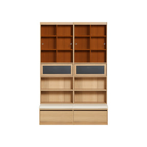 Watson 60cm/80cm Bookcase Modular Display Shelf & Storage With Cabinet Natural Wood Color
