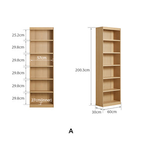 Watson 60cm/80cm Bookcase Modular Display Shelf & Storage Natural Wood Color