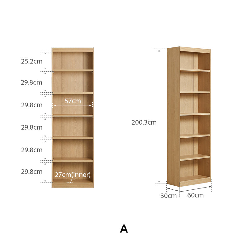 Watson 60cm/80cm Bookcase Modular Display Shelf & Storage Natural Wood Color