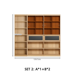 Watson 60cm/80cm Bookcase Modular Display Shelf & Storage Natural Wood Color