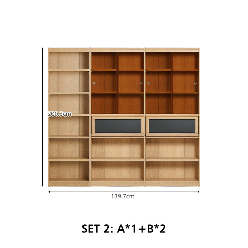 Watson 60cm/80cm Bookcase Modular Display Shelf & Storage Natural Wood Color