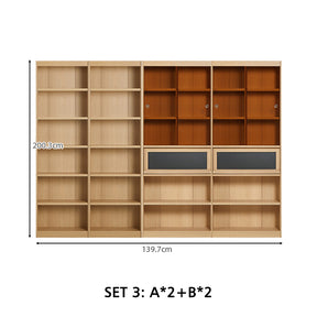 Watson 60cm/80cm Bookcase Modular Display Shelf & Storage Natural Wood Color