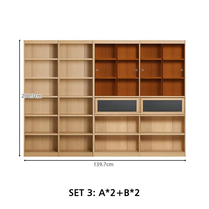 Watson 60cm/80cm Bookcase Modular Display Shelf & Storage Natural Wood Color