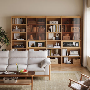 Watson 60cm/80cm Bookcase Modular Display Shelf & Storage Natural Wood Color