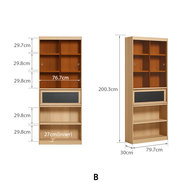 Watson 60cm/80cm Bookcase Modular Display Shelf & Storage Natural Wood Color