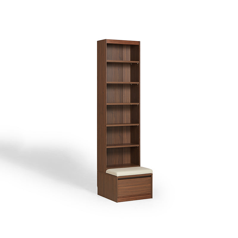 Watson 60cm/80cm Bookcase Modular Display Shelf & Storage With Cabinet/Lighting Walnut Color