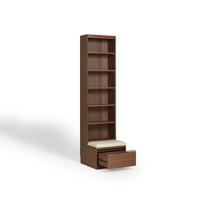 Watson 60cm/80cm Bookcase Modular Display Shelf & Storage With Cabinet/Lighting Walnut Color