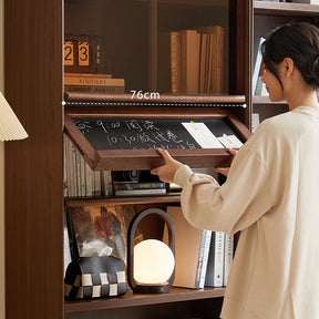 Watson 60cm/80cm Bookcase Modular Display Shelf & Storage With Cabinet/Lighting Walnut Color