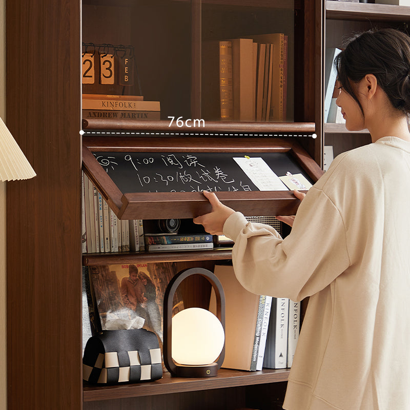 Watson 60cm/80cm Bookcase Modular Display Shelf & Storage With Cabinet/Lighting Walnut Color