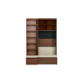Watson 60cm/80cm Bookcase Modular Display Shelf & Storage With Cabinet/Lighting Walnut Color